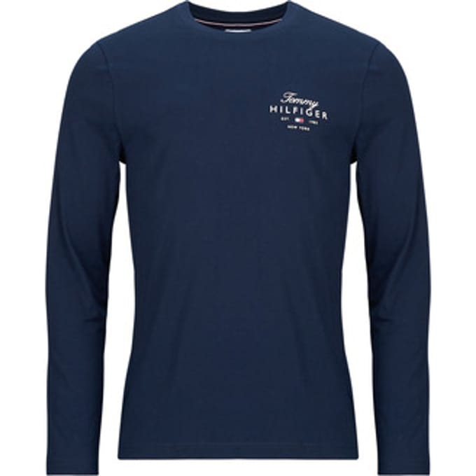 Tommy Hilfiger Script Stack Ls Regular Desert Sky Größe: M | Basic T-Shirts Outlet | Herren