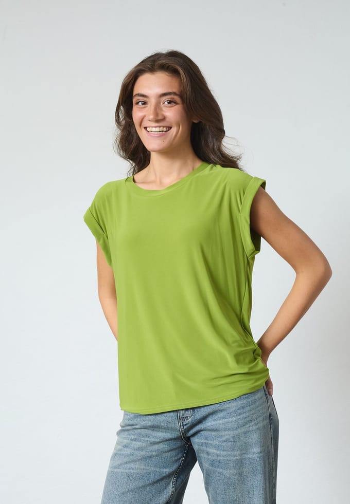 SISTERS POINT Low-a - Dames Top - Lime Green - Maat S