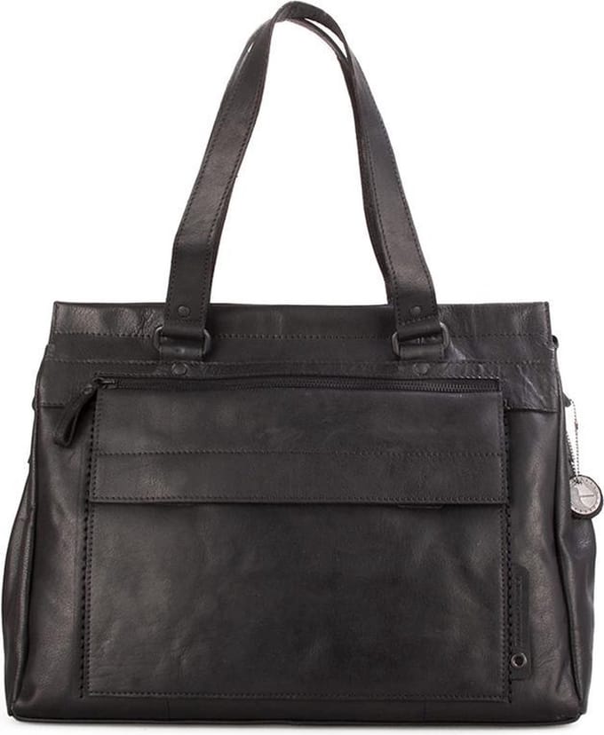 Leren Laptop Schoudertas - 15.6 inch - Yosemite - Zwart