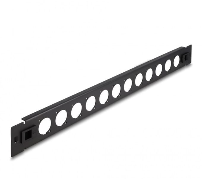 Delock 19 inch patch panel | voor 12 D-type modules | 1U | toolfree | zwart