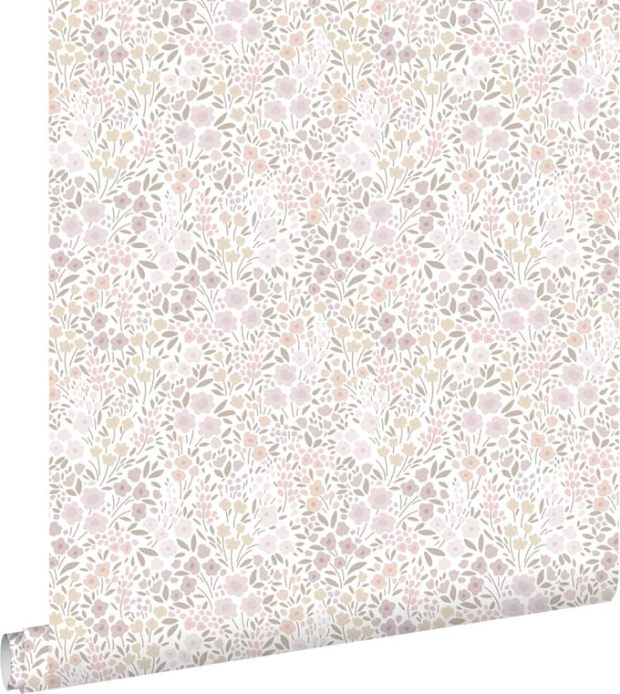 ESTAhome behang bloemetjes lila roze - 53 cm x 10.05 m - 139531