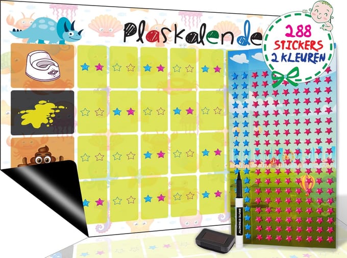 Brute Strength - Magnetisch Beloningssysteem (36) - A3 - Beloningskalender - Planborden - Weekplanner kind - Zindelijkheidstraining - Plassticker