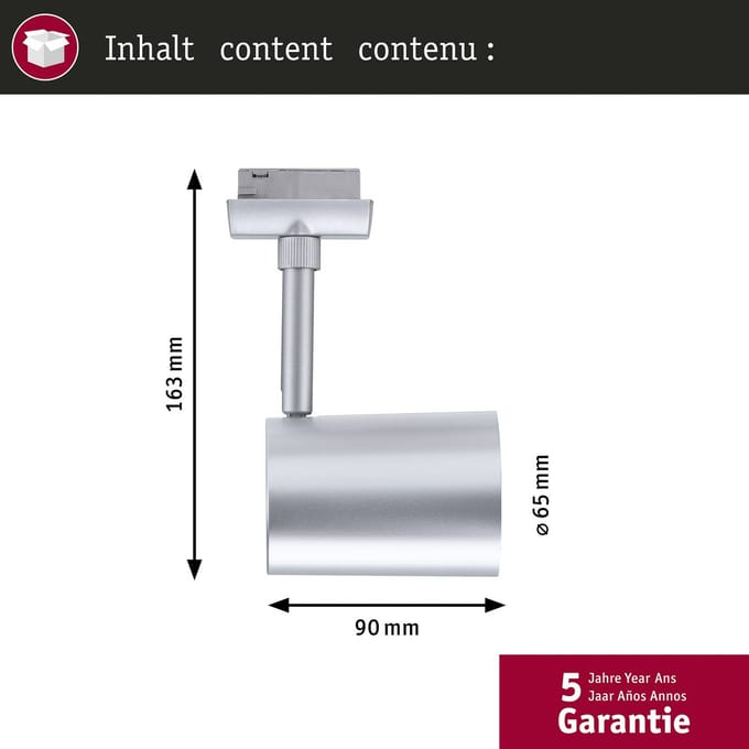 Paulmann Luxe 230V-railsysteem lamp URail GU10 10 W Chroom (mat)