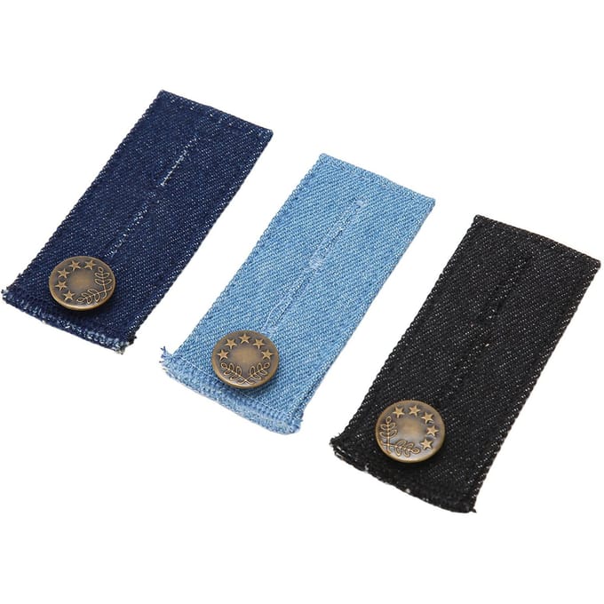 3 stuks broek taille verlengers metalen knoop katoen gemakkelijk te gebruiken duurzame taille verlenger knoop voor gray