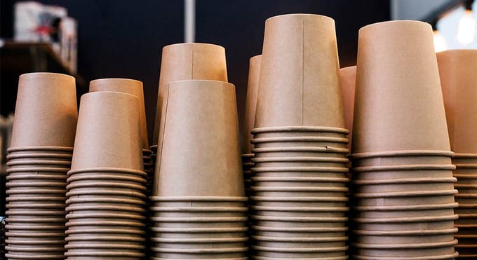 Koffiebekers - 240 ml - zonder deksel - 100 stuks - Bruin karton