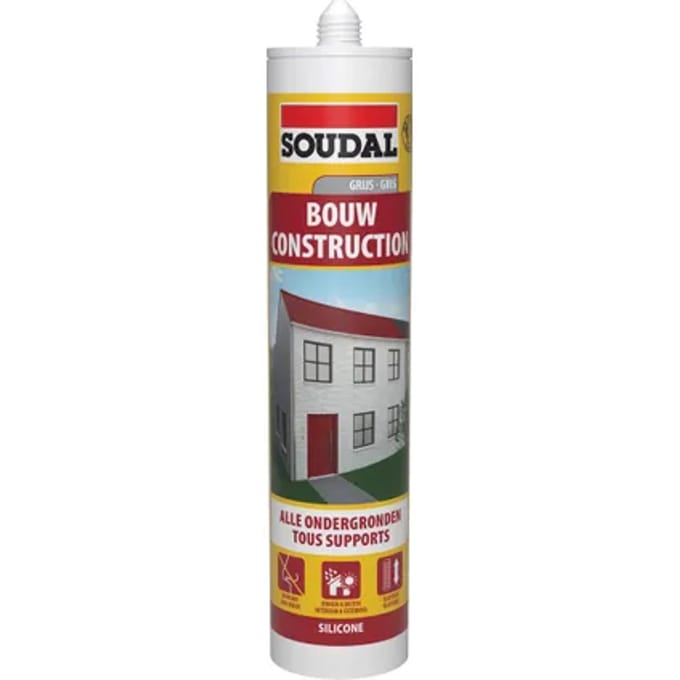 Soudal Neutrale Bouwsilicone Grijs 290ml