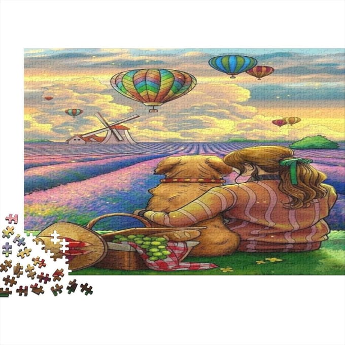 Houten Puzzel - Legpuzzel Dieren - Ontspanning Thuis - Unieke Vorm Puzzelstukjes - 75 x 50 cm - Multicolor