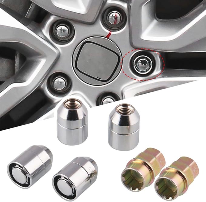 Set van 4 universele wielmoeren M12 x 1,5 met anti-diefstal functie