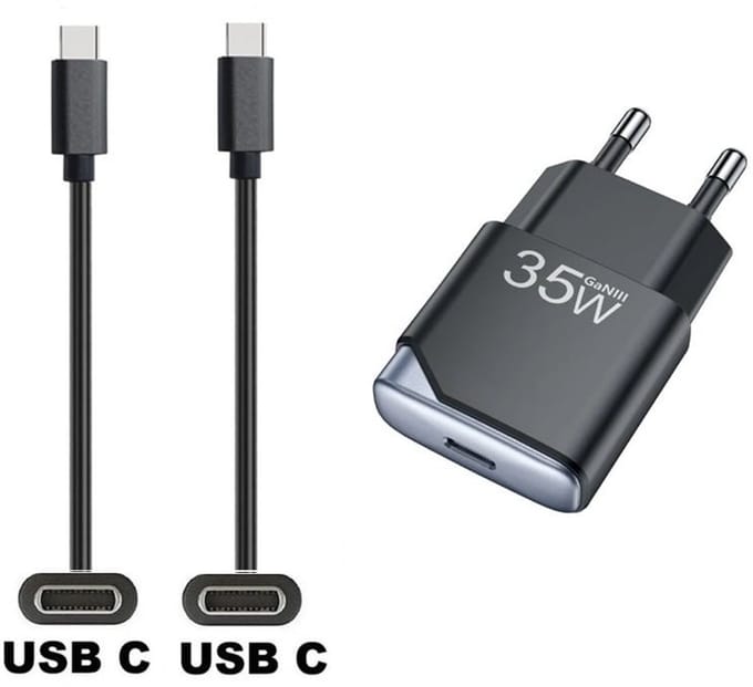 OneOne 35W snellader + 2,0m sterke USB C naar C kabel. GAN lader. PD PPS oplader adapter past op Kobo (Rakuten) eReader Elipsa, Elipsa 2E, Sage, Libra 2, Libra Colour, Clara 2E, Clara Colour, Clara BW - Kindle (Amazon) Scribe