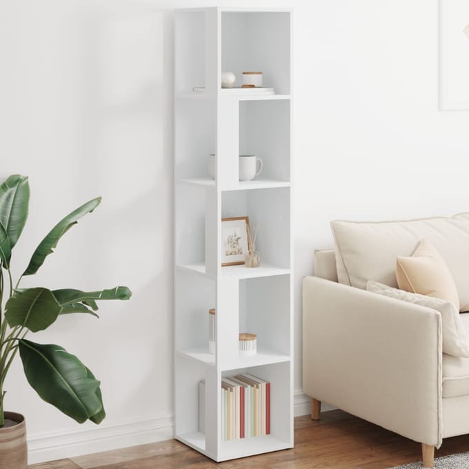 vidaXL - Hoekkasten - 33 - x - 33 - x - 165 - cm - Engineered - wood - Wit