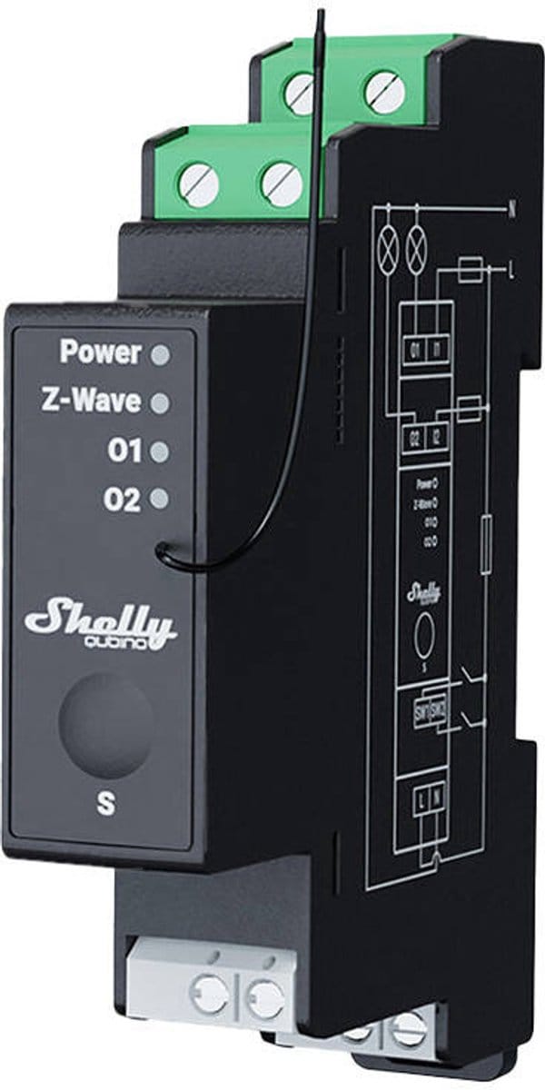 Shelly Wave Pro 2PM - 2-Kanaals Repeater - Energiebewaking