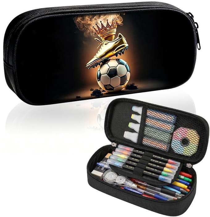Dailygoods- Pennenetui Grote Opbergruimte - Multifunctioneel - Voetbaletui - Etui Jongens - Polyester - Spatwaterdicht