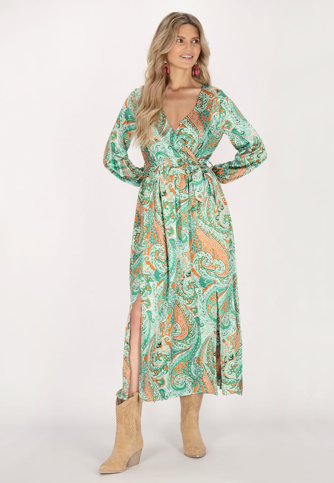 usha jurk Dames Groen Veelkleurig