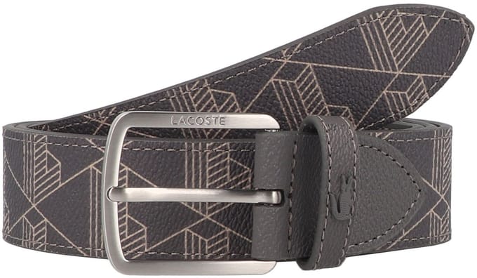 LACOSTE Riem The Blend 35 Monogram Print W90 Mono Castlerock String Grijs