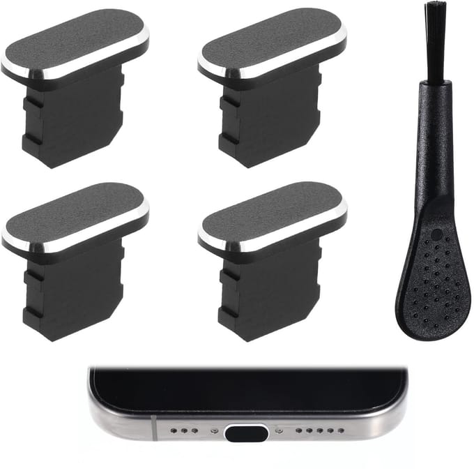 Mobiele telefoonstofplug set van 4 - Aluminium en PVC - Bescherming tegen stof en vuil - ShopVlot