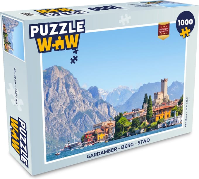 Puzzel Gardameer - Berg - Stad - Legpuzzel - Puzzel 1000 stukjes volwassenen