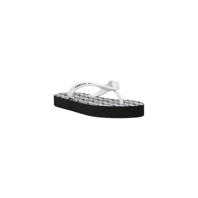 Armani Exchange Zwart-Witte Rubber Flip-Flops Sandalen
