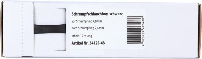 Krimpkous Zwart Ø 4.8 mm Ø 2.4 mm Lengte 12 meter