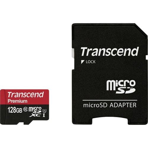 Transcend Premium microSDXC-kaart 128 GB Class 10, UHS-I Incl. SD-adapter