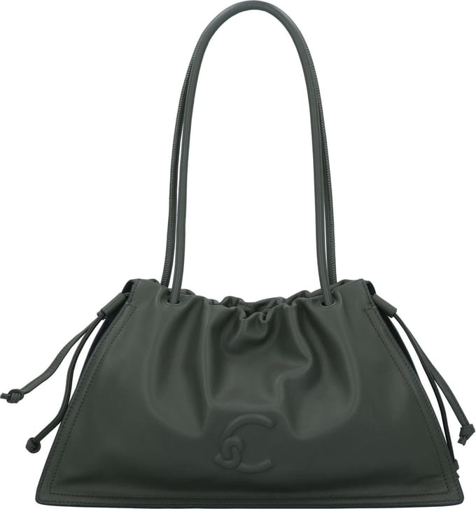 COCCINELLE Leren Schoudertas Dulse Shoulderbag Alga Donkergroen