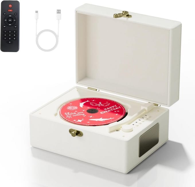 Draagbare Oplaadbare CD Speler met Ingebouwde Speakers en Bluetooth
