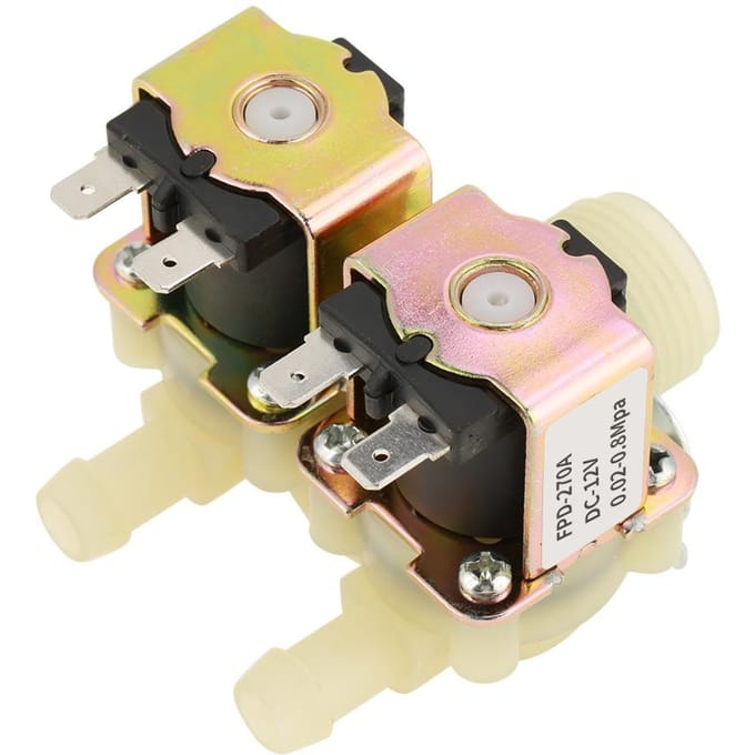 DN20 G3 4 DC 12V Normalement Fermée Électrovanne d'Admission d'Eau à Double Tête pour Machine à Laver