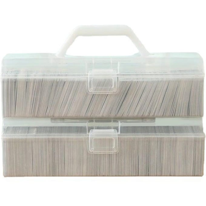 Spelkaart Organizer Plastic Handheld Klapdeksel Grote Capaciteit Transparante Ruilkaart Opbergdoos white