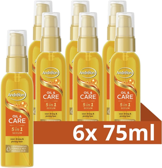 Andrélon 5-in-1 Serum - Oil & Care - 6 x 75 ml