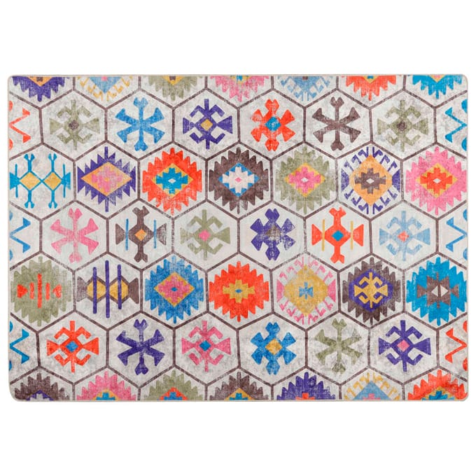 vidaXL - Vloerkleed - wasbaar - 80x150 - cm - meerkleurig