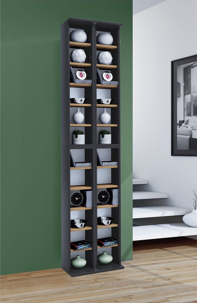 Houten CD DVD standaard Legbord Opbergrek Almera
