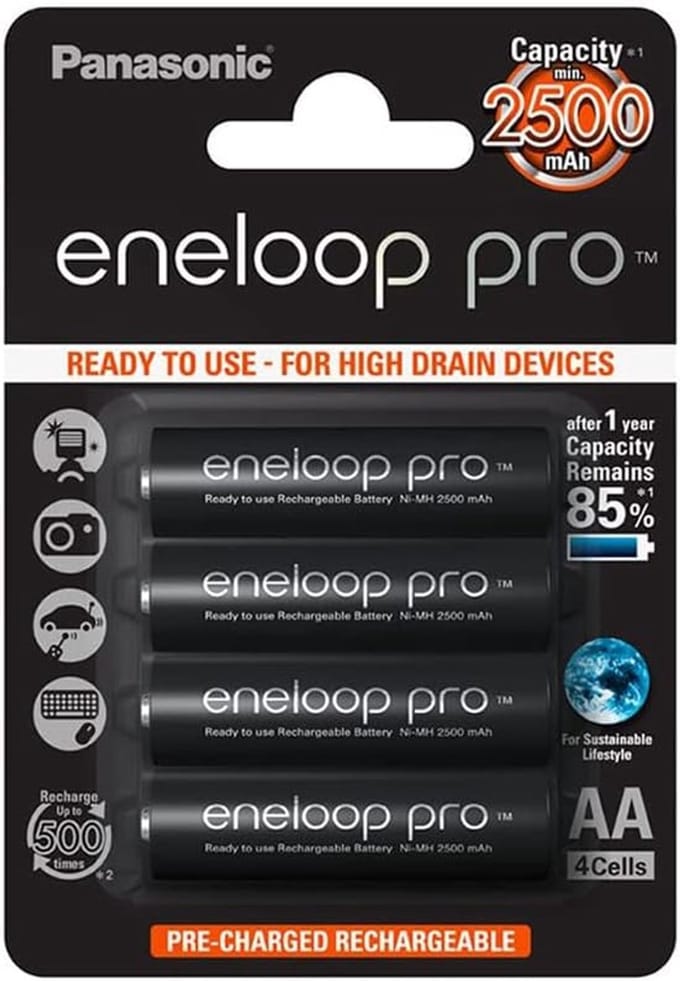 Oplaadbare AA Batterijen - Energizer Cellen - Apparaten Voeden - Hoge Capaciteit - 2500 mAh - Grijs