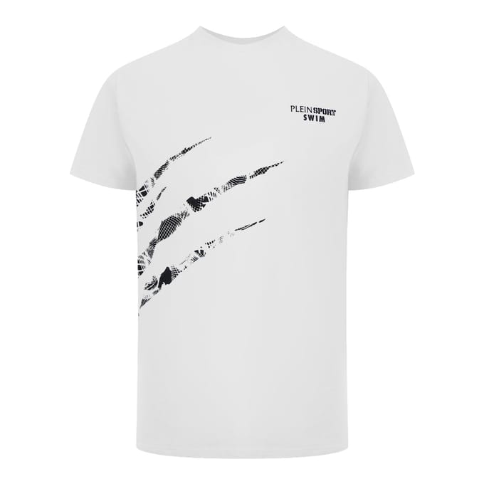 Korte Mouwen Scratch Logo T-shirt in Wit