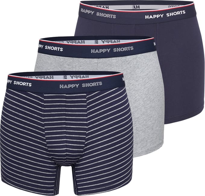 Happy Shorts 3-Pack Boxershorts Heren Maritim Gestreept - Maat XXL
