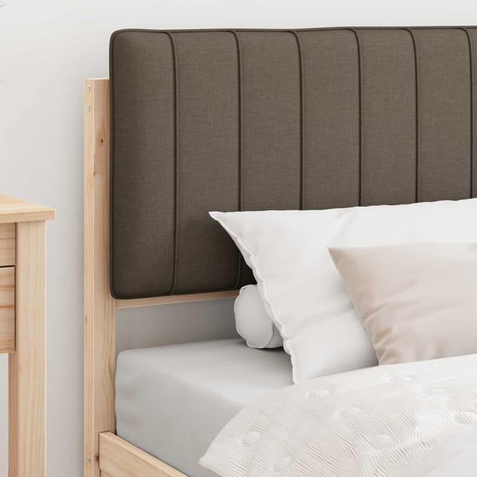vidaXL - Bedframe - met - Gevoerde - Hoofdbord - Taupe - 100 - x - 200 - cm