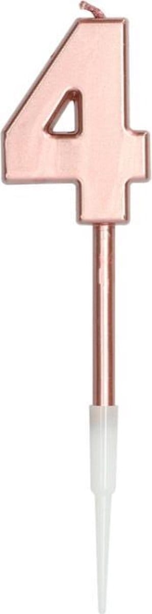 Folat - Verjaardagskaars 4 Roségoud Metallic