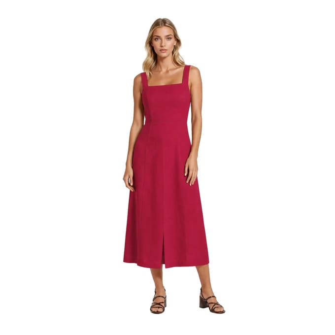 Vierkante Hals Jurk Dames Haris Cotton