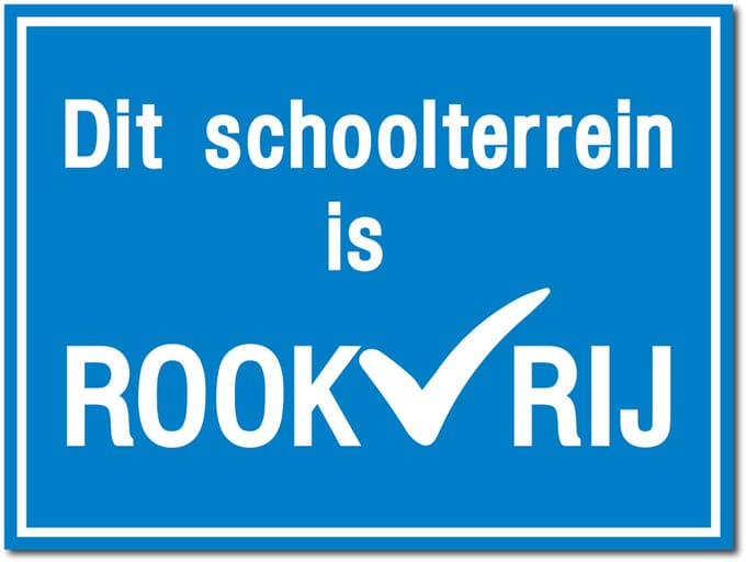 Rookvrij schoolterrein bord - Forex - 30 x 40 cm