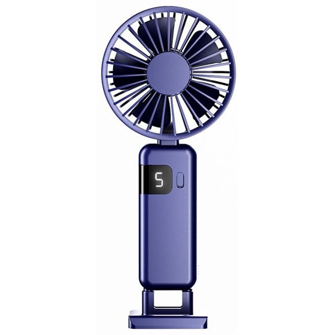 Mini Elektrische Ventilator Draagbaar Huis Opvouwbaar Handheld Hand Stil Ventilator Digitale Display Multifunctionele Gesp Draagbare Airconditioner