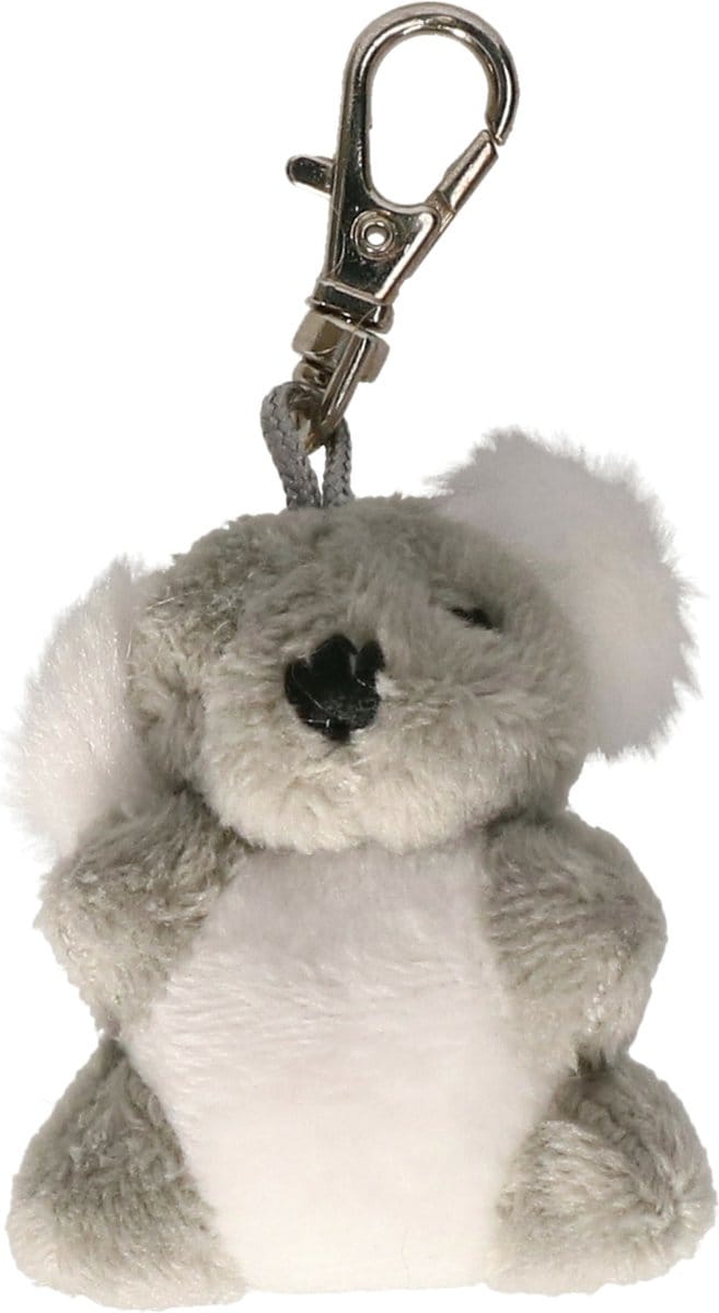 Nature Planet Koala Sleutelhanger knuffel - pluche - 6 cm - grijs - cadeau knuffels