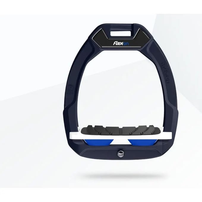 Veiligheidsstrijgers Paardrijden Schuin Grip Bruin/Wit/Blauw Flex-On Safe-On