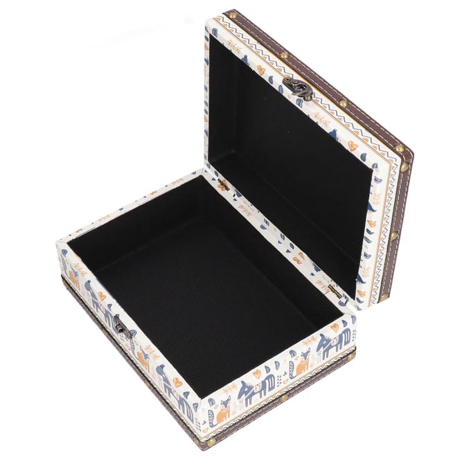 Houten Sieradendoos Britse Stijl Waterdicht PU Leer Duurzaam Brede Toepassing Houten Schat gray