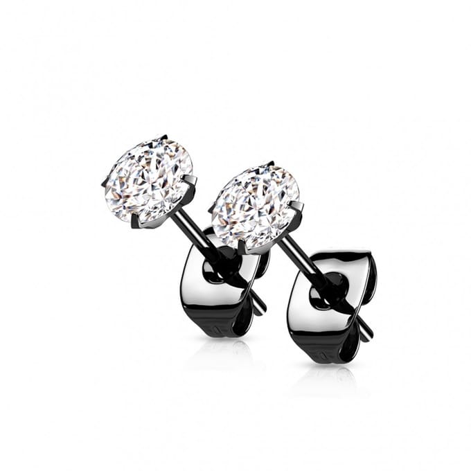 Oorbellen titanium prong 0.8x6x2 - zwart - LMPiercings