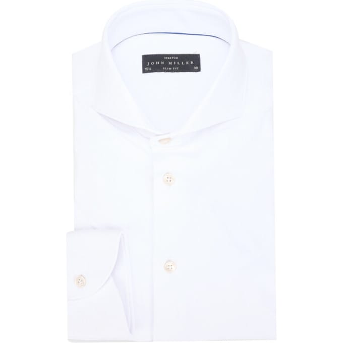 John Miller Overhemd Hyperstretch Wit - Maat 39 - Heren - Overhemden Casual