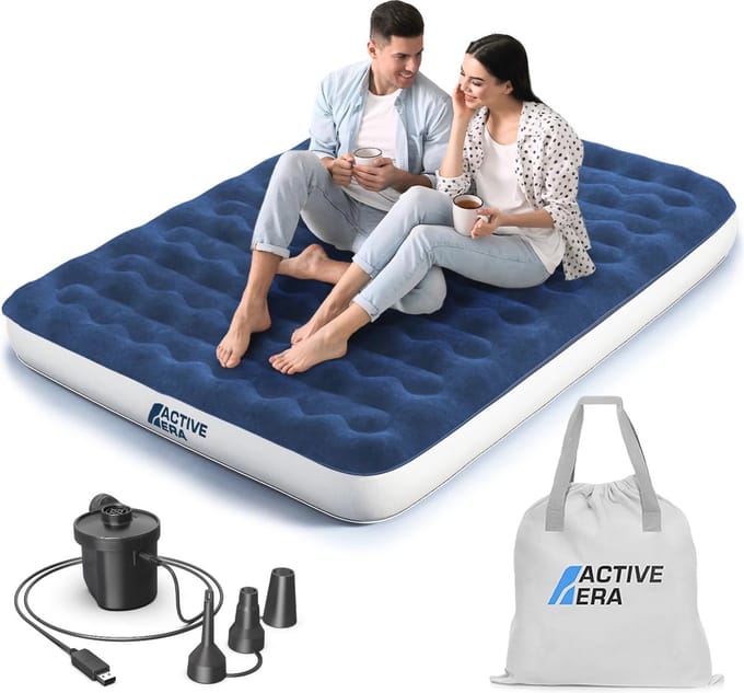 Kingsize Camping Luchtbed met Oplaadbare Pomp - Opblaasbaar en Draagbaar Luchtbed