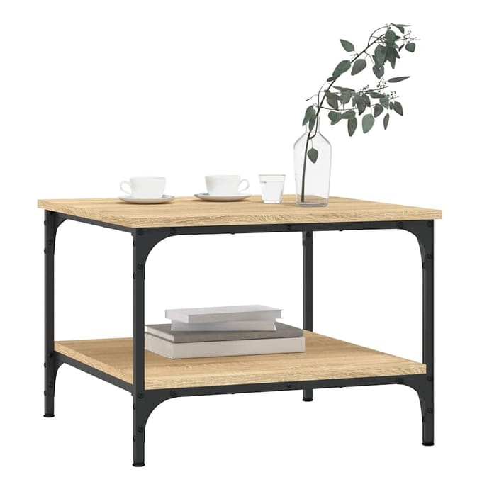 vidaXL - Salontafel - 55x55x40 - cm - bewerkt - hout - sonoma - eikenkleurig