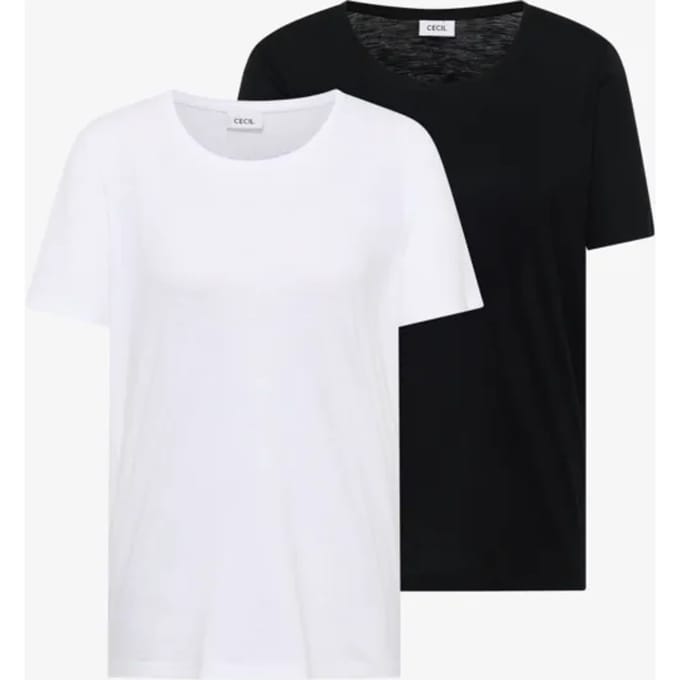 Basic Shirt met ronde hals in een 2-pack