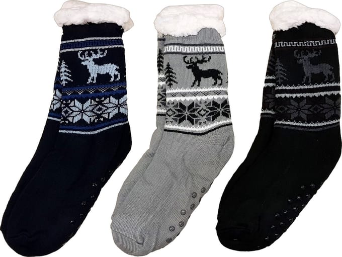 Belucci Warme Antislip Huissokken set van 3 paar ! Maat 39-45