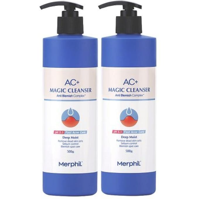 Merphil Back Dry Body Wash Ac+ Magic Cleanser Diep Hydraterend 500g X 2 NONE blue