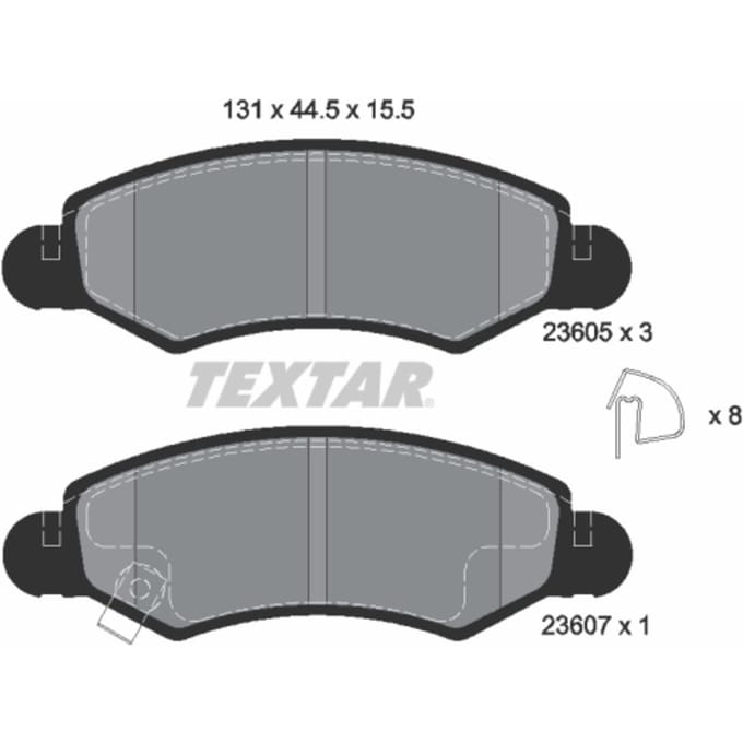 Remblokset TEXTAR 2360501, voor