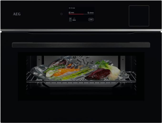 AEG TP8SK721B combi-stoomoven – 45 cm – Hetelucht + stoom – Wi-Fi – Zwart